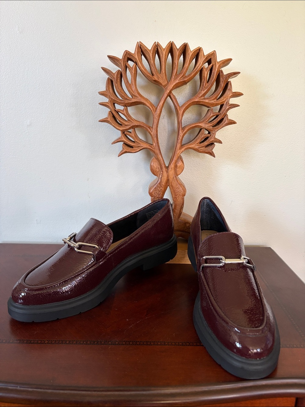 Alfani Galilayop Burgundy Patent Loafers in Dark Berry 10M